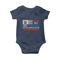 My Dog Is A Democrat American Paw Flag Patriotic Baby Onesie Just Lays Around Expects To Be Fed Conservative Humor Dog Owner