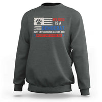 My Dog Is A Democrat American Paw Flag Patriotic Sweatshirt Just Lays Around Expects To Be Fed Conservative Humor Dog Owner