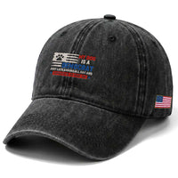 My Dog Is A Democrat American Paw Flag Patriotic Washed Cotton Baseball Cap Just Lays Around Expects To Be Fed Conservative Humor Dog Owner