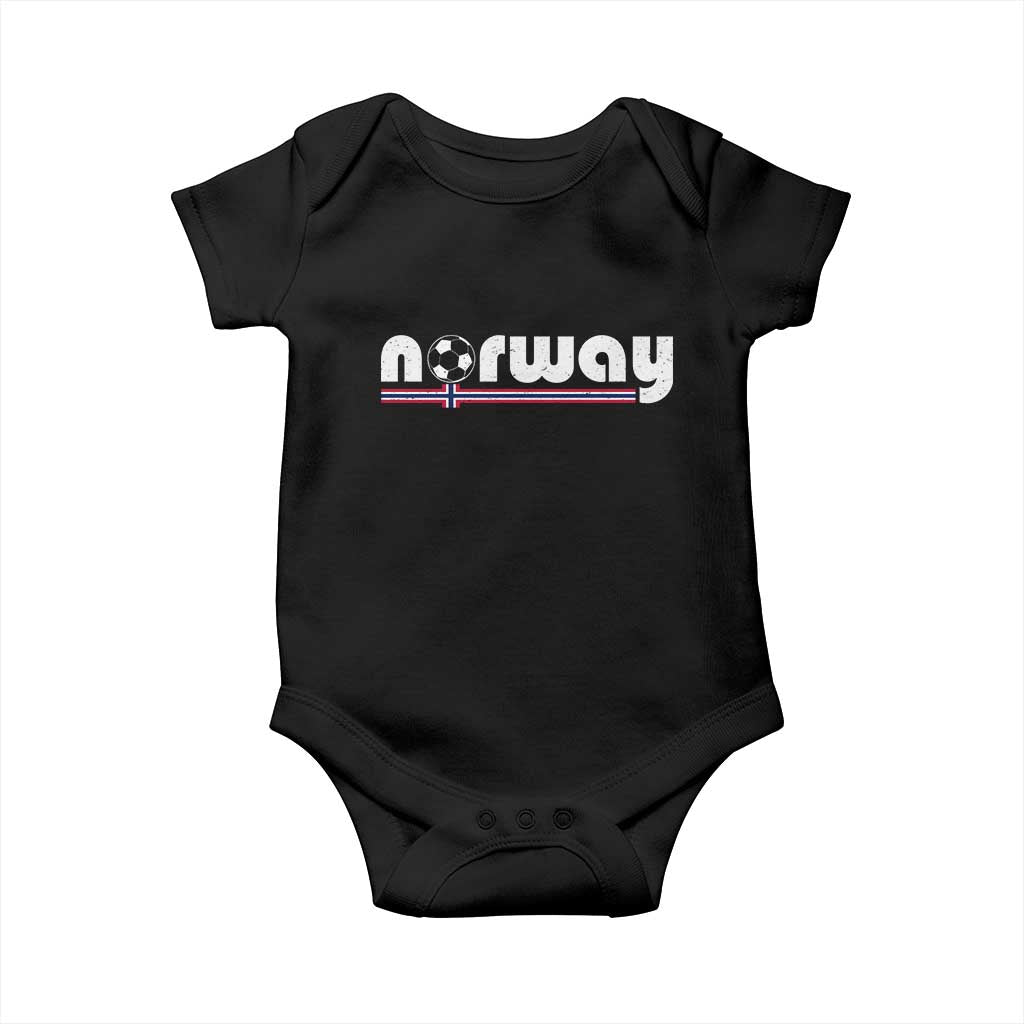 Classic Norway Soccer Vintage Norwegian Flag Baby Onesie Football Fans Support