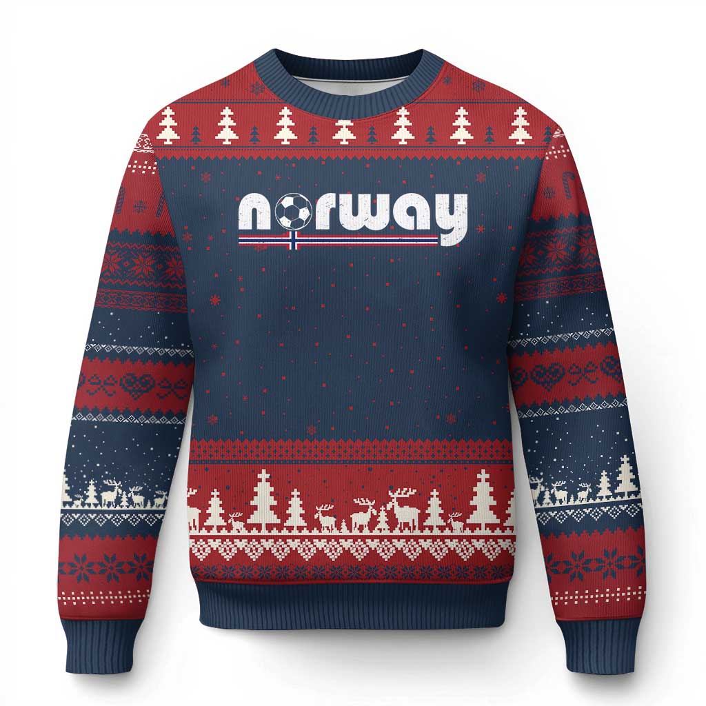 Classic Norway Soccer Vintage Norwegian Flag Ugly Christmas Sweater Football Fans Support