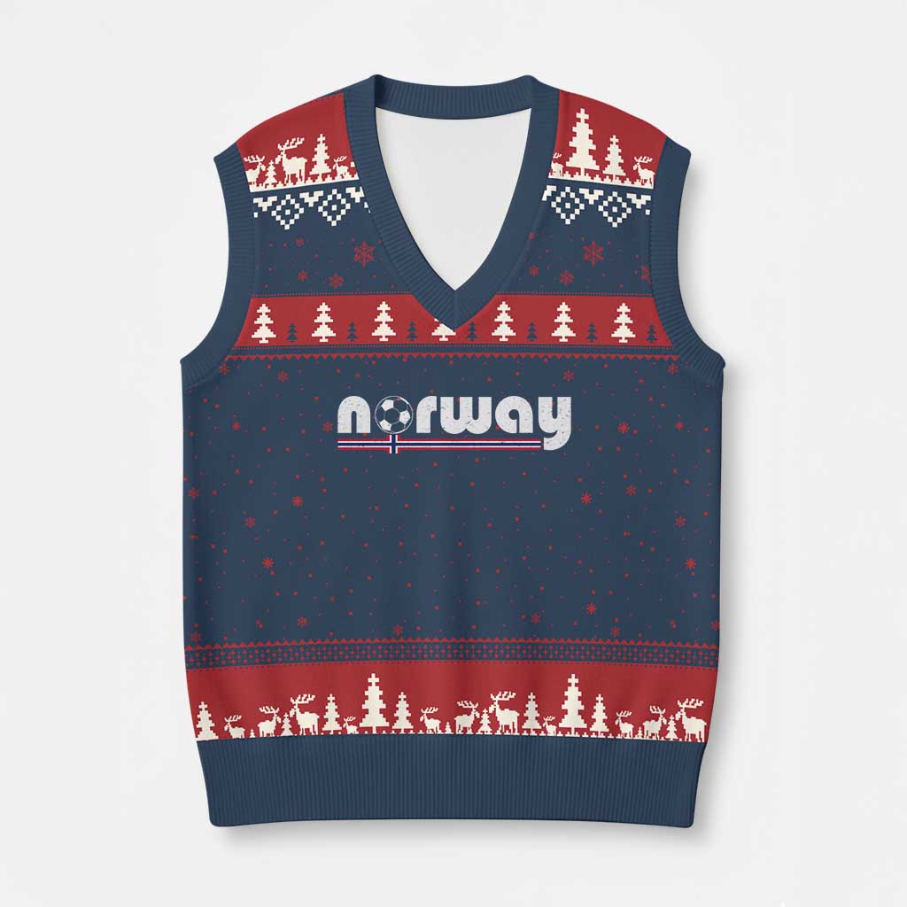 Classic Norway Soccer Vintage Norwegian Flag V-Neck Knit Sweater Vest Football Fans Support