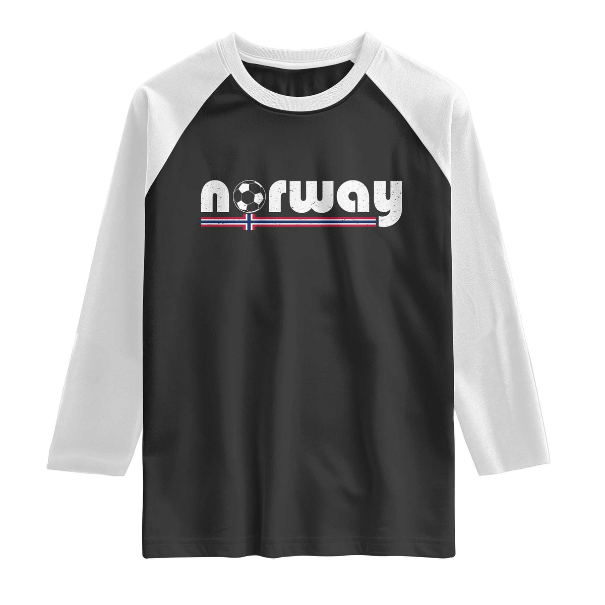 Classic Norway Soccer Vintage Norwegian Flag Raglan Shirt Football Fans Support