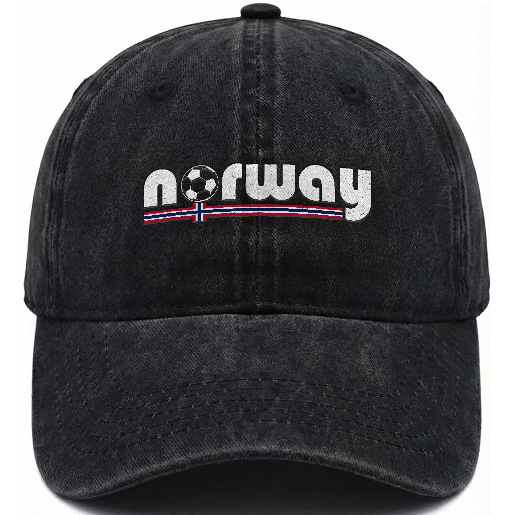 Classic Norway Soccer Vintage Norwegian Flag Washed Cotton Baseball Cap Football Fans Support