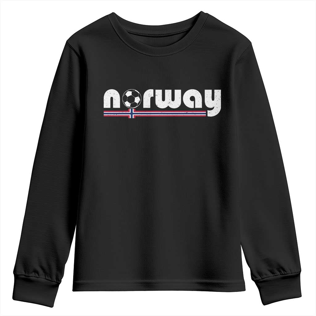 Classic Norway Soccer Vintage Norwegian Flag Youth Sweatshirt Football Fans Support