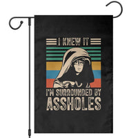 Funny I Knew It Im Surrounded by Axxholes Sci-fi Parody Garden Flag Retro Sunset Space Vintage 1980s Movie Quote Inspo Meme