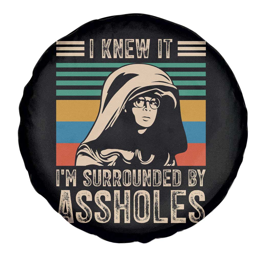 Funny I Knew It Im Surrounded by Axxholes Sci-fi Parody Spare Tire Cover Retro Sunset Space Vintage 1980s Movie Quote Inspo Meme