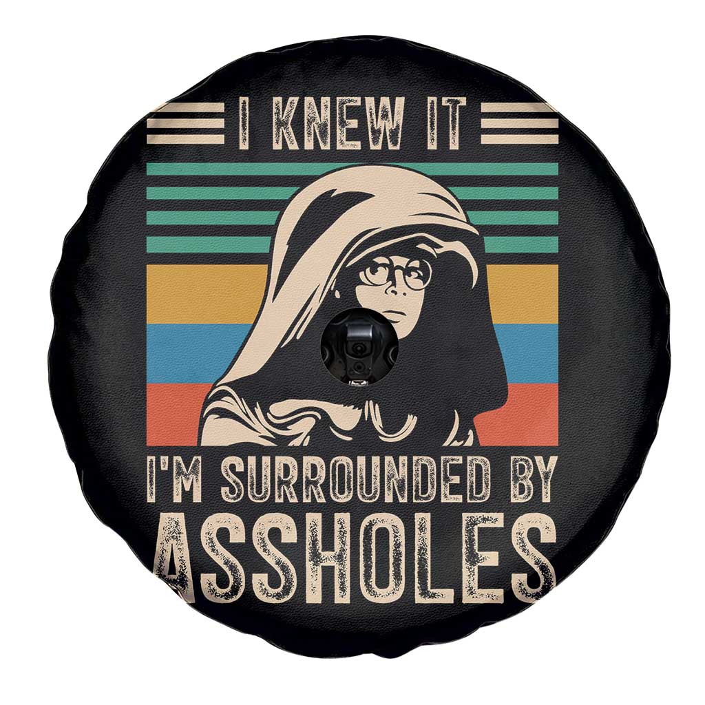 Funny I Knew It Im Surrounded by Axxholes Sci-fi Parody Spare Tire Cover Retro Sunset Space Vintage 1980s Movie Quote Inspo Meme