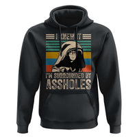 Funny I Knew It Im Surrounded by Axxholes Sci-fi Parody Hoodie Retro Sunset Space Vintage 1980s Movie Quote Inspo Meme