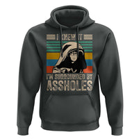 Funny I Knew It Im Surrounded by Axxholes Sci-fi Parody Hoodie Retro Sunset Space Vintage 1980s Movie Quote Inspo Meme