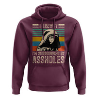 Funny I Knew It Im Surrounded by Axxholes Sci-fi Parody Hoodie Retro Sunset Space Vintage 1980s Movie Quote Inspo Meme