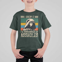 Funny I Knew It Im Surrounded by Axxholes Sci-fi Parody T Shirt For Kid Retro Sunset Space Vintage 1980s Movie Quote Inspo Meme