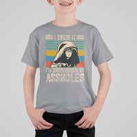 Funny I Knew It Im Surrounded by Axxholes Sci-fi Parody T Shirt For Kid Retro Sunset Space Vintage 1980s Movie Quote Inspo Meme