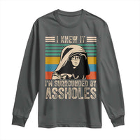 Funny I Knew It Im Surrounded by Axxholes Sci-fi Parody Long Sleeve Shirt Retro Sunset Space Vintage 1980s Movie Quote Inspo Meme