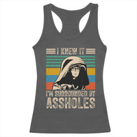 Funny I Knew It Im Surrounded by Axxholes Sci-fi Parody Racerback Tank Top Retro Sunset Space Vintage 1980s Movie Quote Inspo Meme