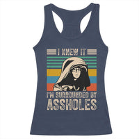 Funny I Knew It Im Surrounded by Axxholes Sci-fi Parody Racerback Tank Top Retro Sunset Space Vintage 1980s Movie Quote Inspo Meme