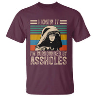 Funny I Knew It Im Surrounded by Axxholes Sci-fi Parody T Shirt Retro Sunset Space Vintage 1980s Movie Quote Inspo Meme
