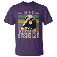 Funny I Knew It Im Surrounded by Axxholes Sci-fi Parody T Shirt Retro Sunset Space Vintage 1980s Movie Quote Inspo Meme