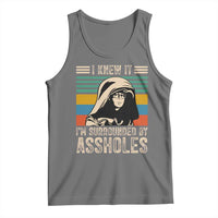Funny I Knew It Im Surrounded by Axxholes Sci-fi Parody Tank Top Retro Sunset Space Vintage 1980s Movie Quote Inspo Meme
