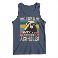 Funny I Knew It Im Surrounded by Axxholes Sci-fi Parody Tank Top Retro Sunset Space Vintage 1980s Movie Quote Inspo Meme
