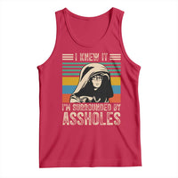 Funny I Knew It Im Surrounded by Axxholes Sci-fi Parody Tank Top Retro Sunset Space Vintage 1980s Movie Quote Inspo Meme