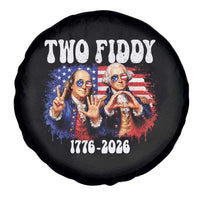 Two Fiddy Founding Fathers 1776 to 2026 Spare Tire Cover Funny Benjamin Franklin and George Washington American Flag Semiquincentennial