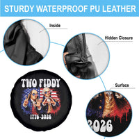 Two Fiddy Founding Fathers 1776 to 2026 Spare Tire Cover Funny Benjamin Franklin and George Washington American Flag Semiquincentennial
