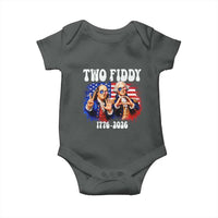 Two Fiddy Founding Fathers 1776 to 2026 Baby Onesie Funny Benjamin Franklin and George Washington American Flag Semiquincentennial