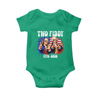 Two Fiddy Founding Fathers 1776 to 2026 Baby Onesie Funny Benjamin Franklin and George Washington American Flag Semiquincentennial