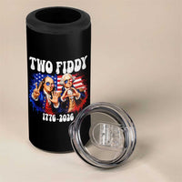 Two Fiddy Founding Fathers 1776 to 2026 4 in 1 Can Cooler Tumbler Funny Benjamin Franklin and George Washington American Flag Semiquincentennial