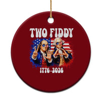 Two Fiddy Founding Fathers 1776 to 2026 Ceramic Ornament Funny Benjamin Franklin and George Washington American Flag Semiquincentennial