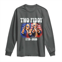 Two Fiddy Founding Fathers 1776 to 2026 Long Sleeve Shirt Funny Benjamin Franklin and George Washington American Flag Semiquincentennial