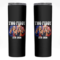 Two Fiddy Founding Fathers 1776 to 2026 Skinny Tumbler Funny Benjamin Franklin and George Washington American Flag Semiquincentennial