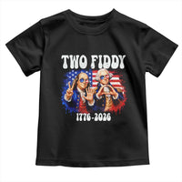 Two Fiddy Founding Fathers 1776 to 2026 Toddler T Shirt Funny Benjamin Franklin and George Washington American Flag Semiquincentennial