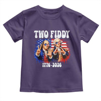 Two Fiddy Founding Fathers 1776 to 2026 Toddler T Shirt Funny Benjamin Franklin and George Washington American Flag Semiquincentennial