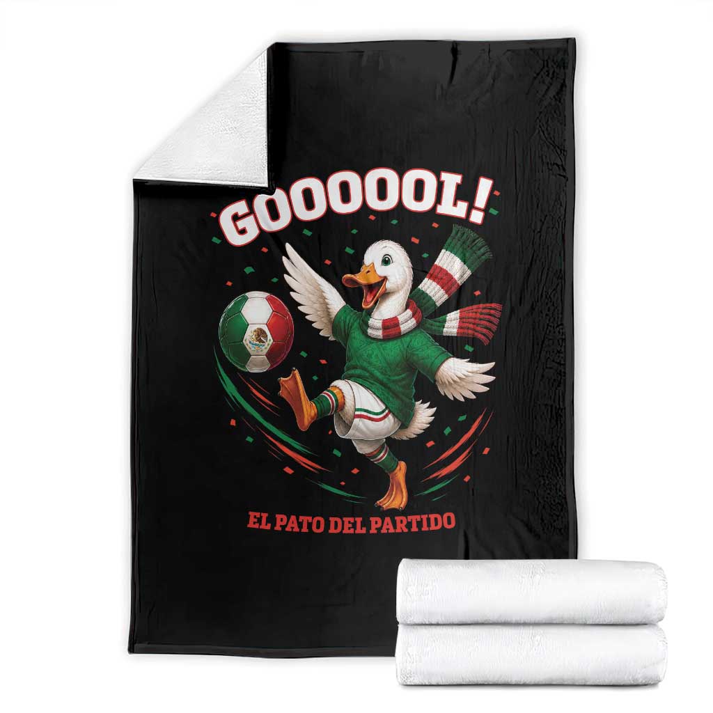 Funny Merlin the Duck Mexico Soccer Supporter Throw Blanket El Pato Del Partido Goooool Football Fans