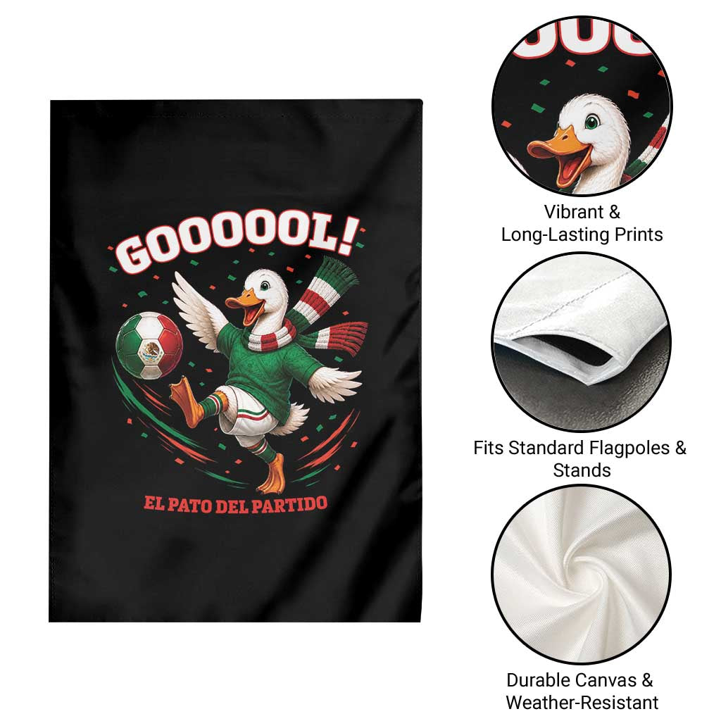 Funny Merlin the Duck Mexico Soccer Supporter Garden Flag El Pato Del Partido Goooool Football Fans