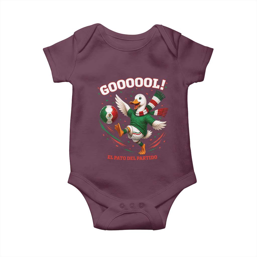 Funny Merlin the Duck Mexico Soccer Supporter Baby Onesie El Pato Del Partido Goooool Football Fans