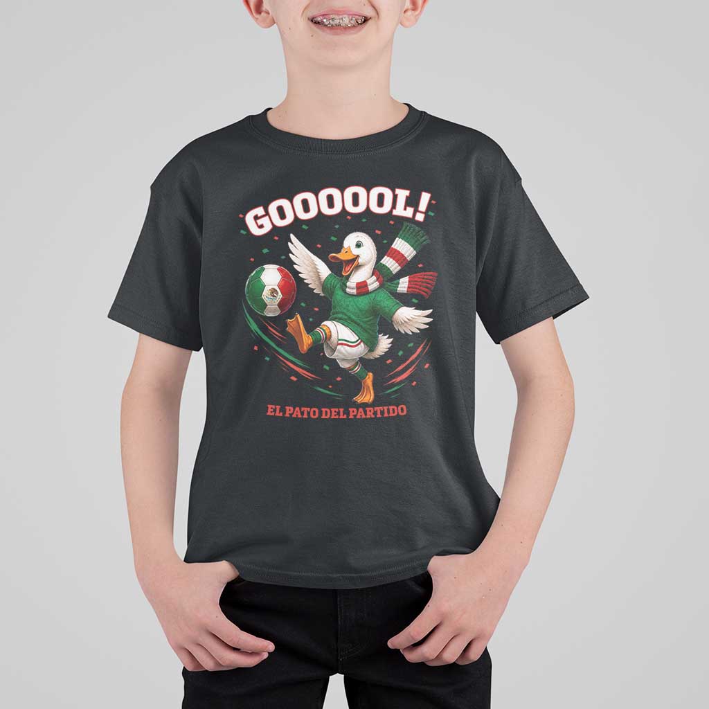 Funny Merlin the Duck Mexico Soccer Supporter T Shirt For Kid El Pato Del Partido Goooool Football Fans