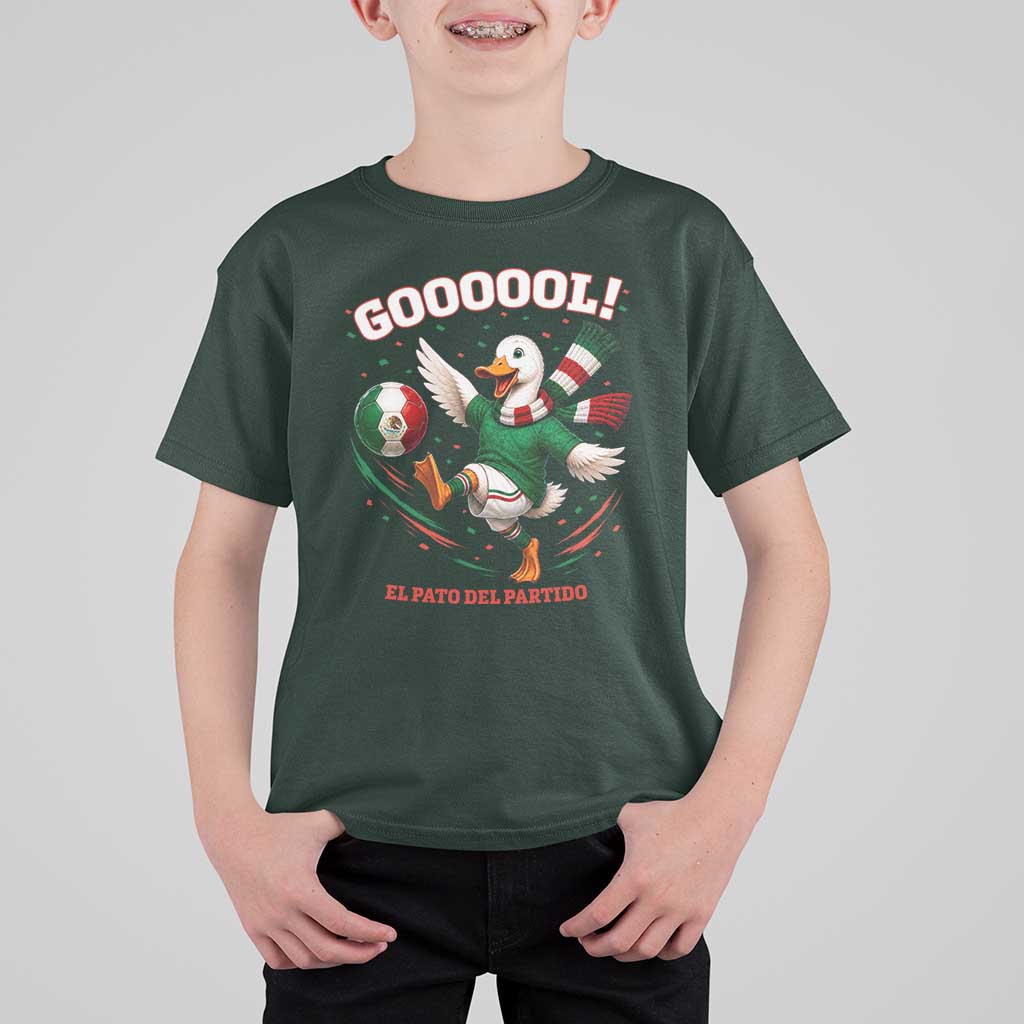 Funny Merlin the Duck Mexico Soccer Supporter T Shirt For Kid El Pato Del Partido Goooool Football Fans