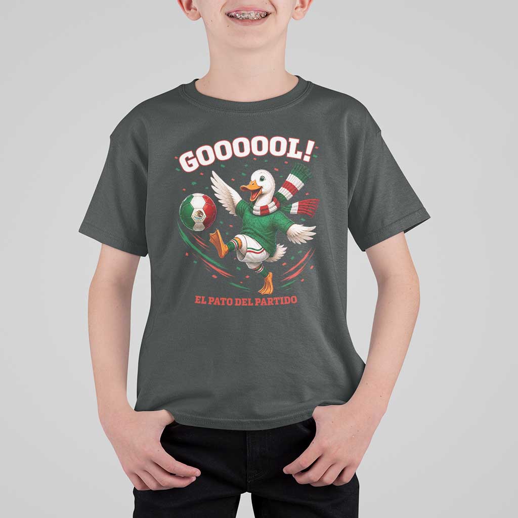 Funny Merlin the Duck Mexico Soccer Supporter T Shirt For Kid El Pato Del Partido Goooool Football Fans