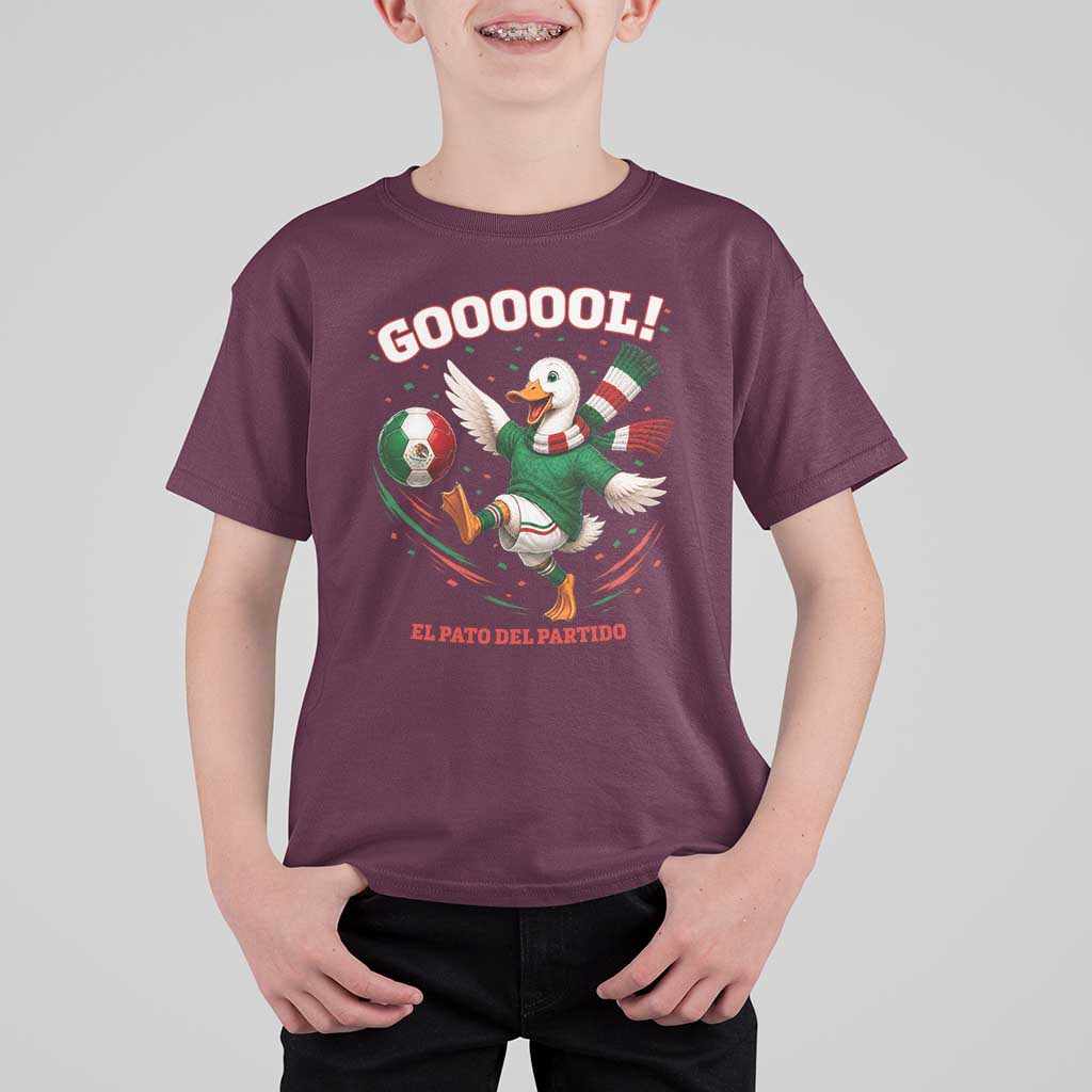Funny Merlin the Duck Mexico Soccer Supporter T Shirt For Kid El Pato Del Partido Goooool Football Fans
