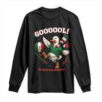 Funny Merlin the Duck Mexico Soccer Supporter Long Sleeve Shirt El Pato Del Partido Goooool Football Fans