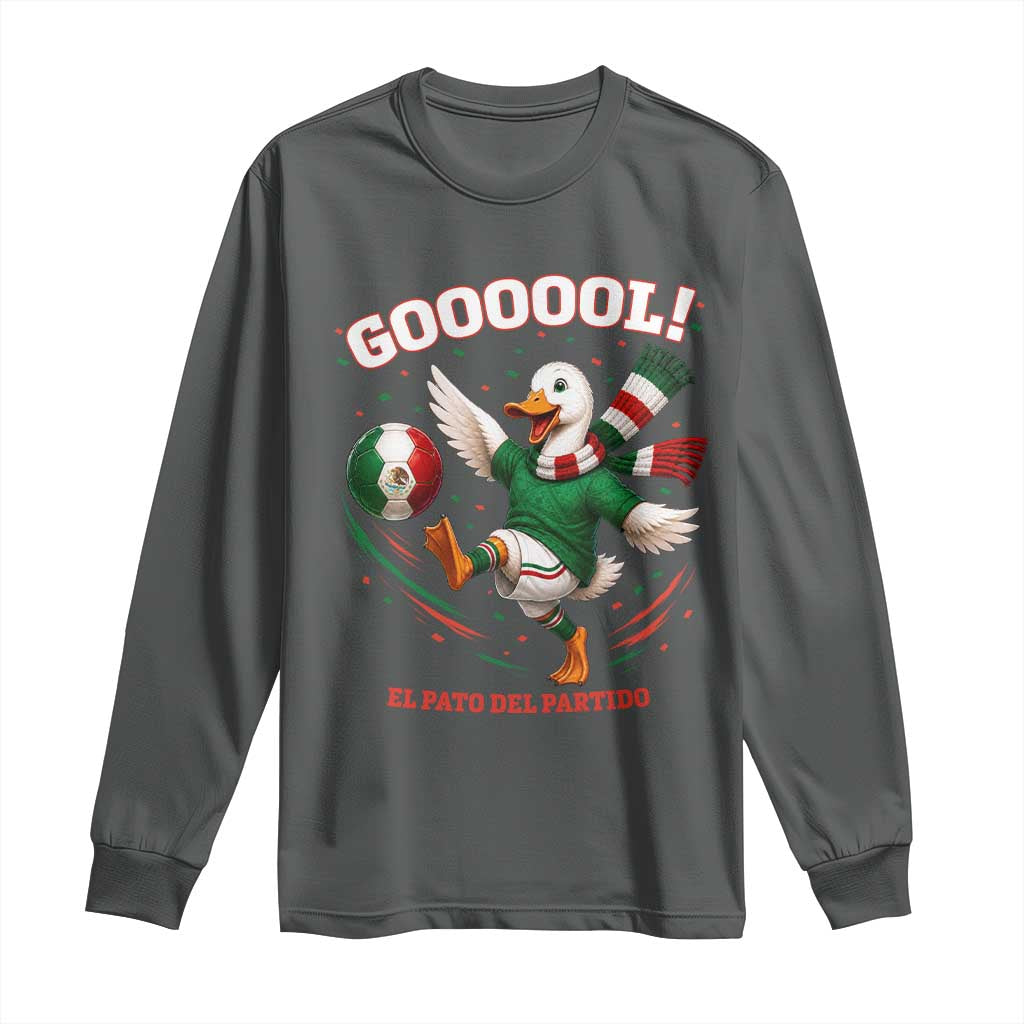 Funny Merlin the Duck Mexico Soccer Supporter Long Sleeve Shirt El Pato Del Partido Goooool Football Fans