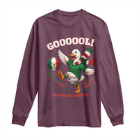 Funny Merlin the Duck Mexico Soccer Supporter Long Sleeve Shirt El Pato Del Partido Goooool Football Fans
