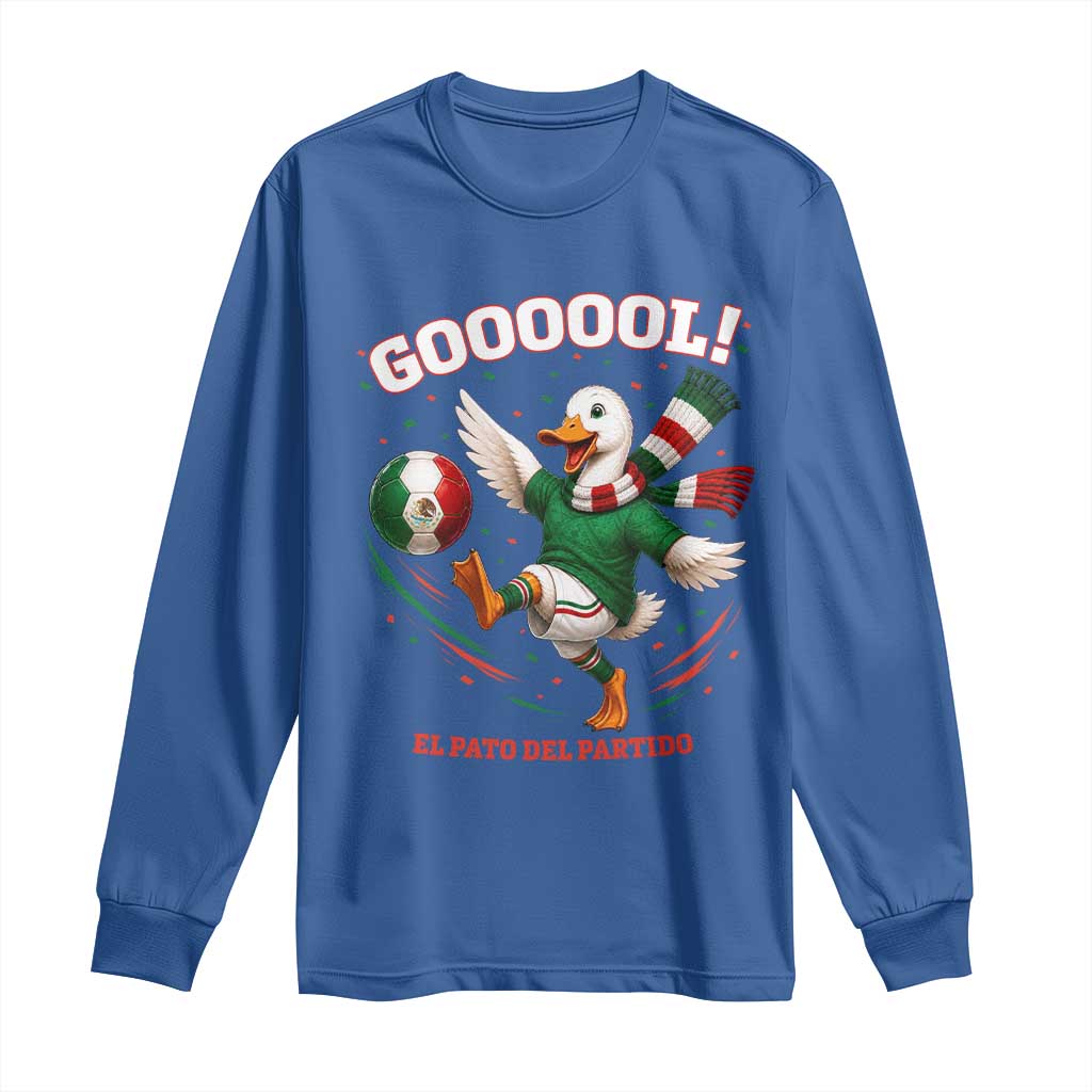 Funny Merlin the Duck Mexico Soccer Supporter Long Sleeve Shirt El Pato Del Partido Goooool Football Fans
