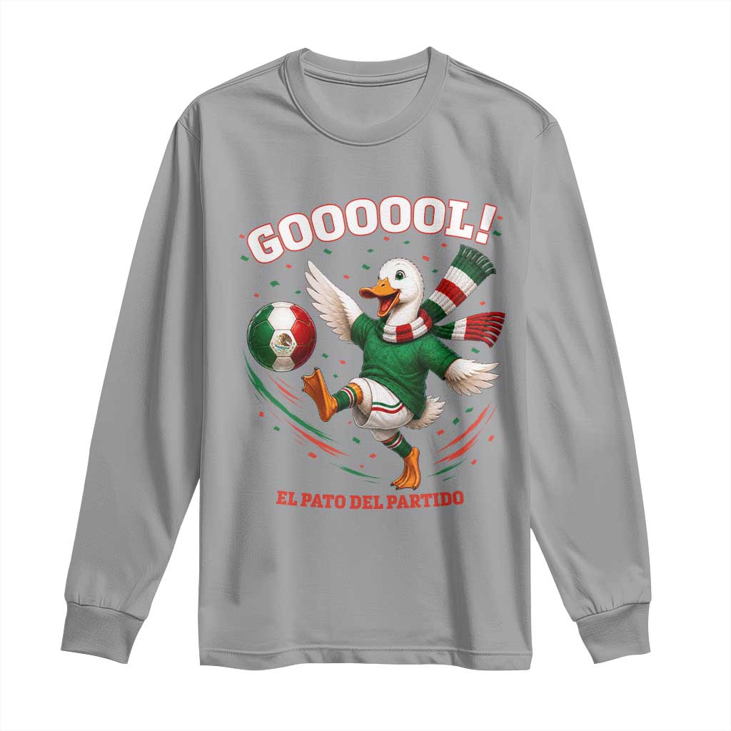 Funny Merlin the Duck Mexico Soccer Supporter Long Sleeve Shirt El Pato Del Partido Goooool Football Fans
