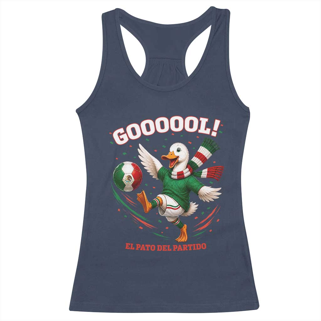 Funny Merlin the Duck Mexico Soccer Supporter Racerback Tank Top El Pato Del Partido Goooool Football Fans