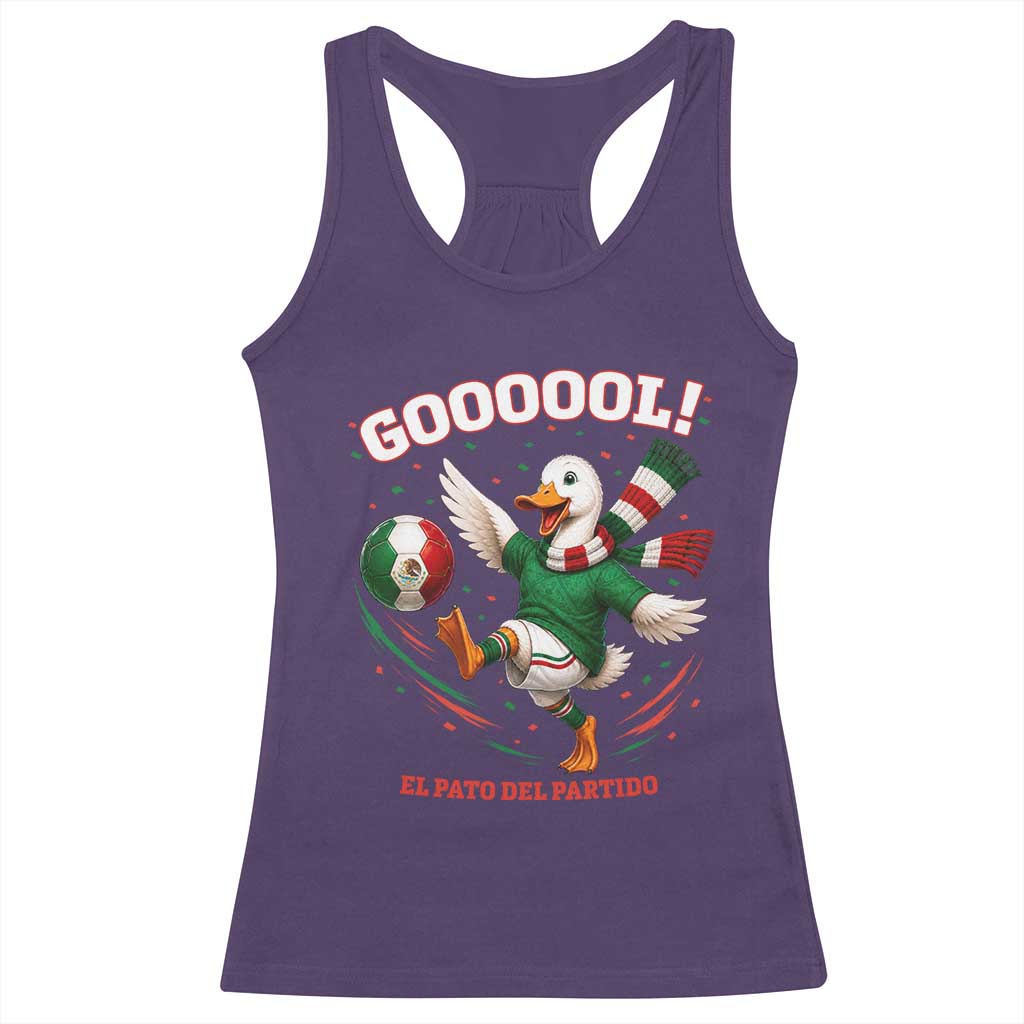 Funny Merlin the Duck Mexico Soccer Supporter Racerback Tank Top El Pato Del Partido Goooool Football Fans