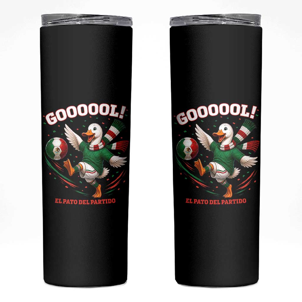 Funny Merlin the Duck Mexico Soccer Supporter Skinny Tumbler El Pato Del Partido Goooool Football Fans
